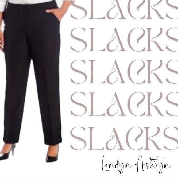 NWT- INVESTMENTS STRAIGHT LEG BLACK PANTS Sz. 16 - Picture 2 of 11